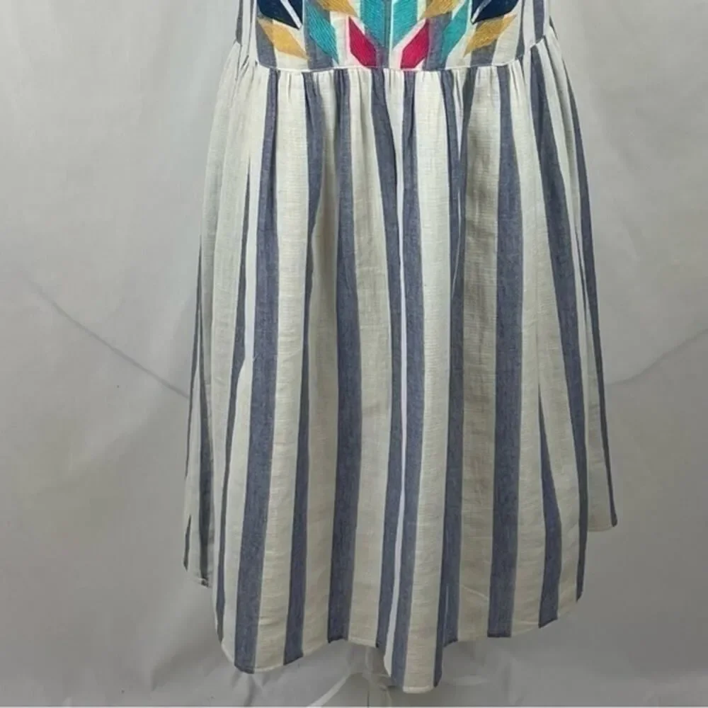 Altar’d State‎ Blue White Striped Cotton Dress NWOT Size S Bohemian Festival - Picture 4 of 11